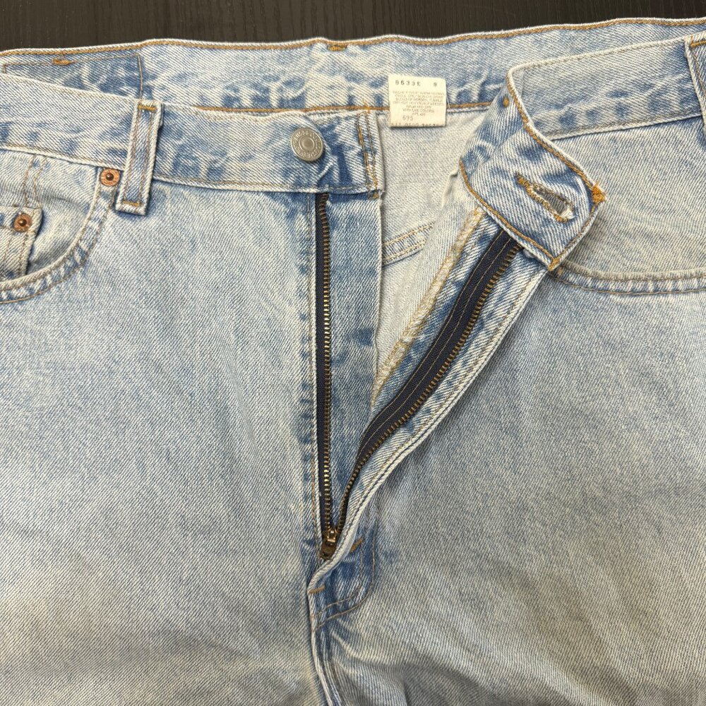 VTG Levi's 550 Jean Shorts Men's 38 Light Wash Relaxed Fit Wide Leg Jorts 90s - Picture 5 of 14